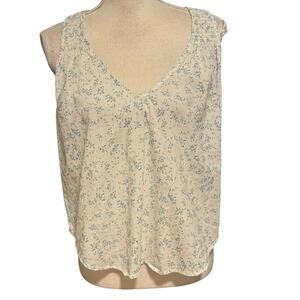 Caballero Anthropologie Size S Ditsy Floral Tank Sleeveless Blouse Smocked
